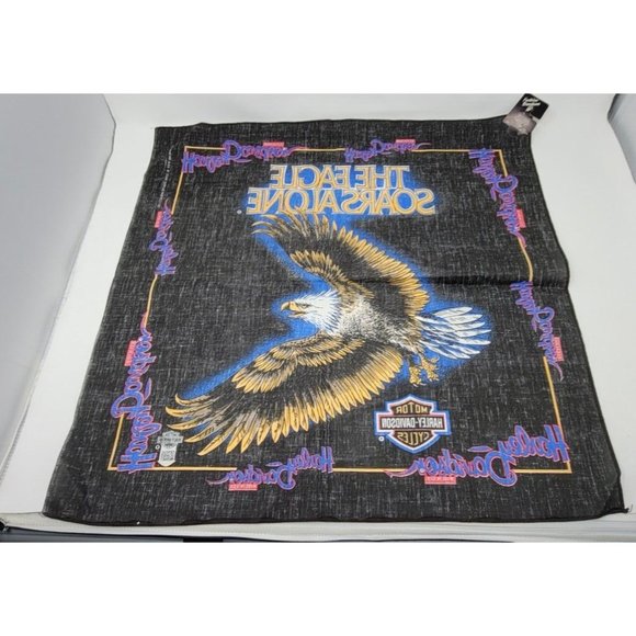 Harley Davidson Bandana The Eagle Soars Alone Vintage with tags - Picture 5 of 8